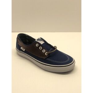 VANS Brigata Blue Leather Plaid Skate Shoes Sneakers Men's Size 6.5 Mens, 8.0 W